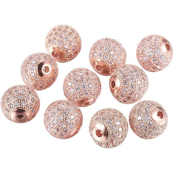 PandaHall 10PCS 10mm Rose Gold Brass Cubic Zirconia Beads Micro Pave Ball Beads Round Bracelet Connector Charms Beads for Jewelry Making..., Clear
PandaHall 10PCS 10mm Rose Gold Brass Cubic Zirconia Beads Micro Pave Ball Beads Round Bracelet Connector Charms Beads for Jewelry Making..., Clear