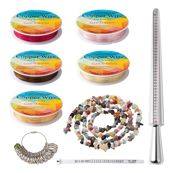 PandaHall DIY Mixed Stone Chip Beads Finger Ring Making Kit, Including Natural & Synthetic Mixed Stone Chip Bead Strand, Copper Wire...
PandaHall DIY Mixed Stone Chip Beads Finger Ring Making Kit, Including Natural & Synthetic Mixed Stone Chip Bead Strand, Copper Wire...