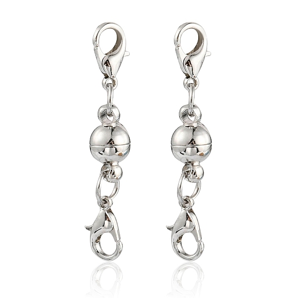 PandaHall Brass Magnetic Clasps, with Lobster Claw Clasps, Round, Platinum, 36x7.5x6mm, Lobster Claw Clasp: 11.8x7.5x2.8mm Brass Round
PandaHall Brass Magnetic Clasps, with Lobster Claw Clasps, Round, Platinum, 36x7.5x6mm, Lobster Claw Clasp: 11.8x7.5x2.8mm Brass Round