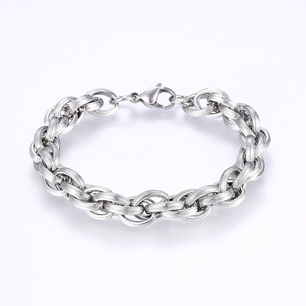 PandaHall 304 Stainless Steel Rope Chain Bracelets, with Lobster Claw Clasps, Stainless Steel Color, 7-7/8 inch(20cm), 9.5mm 304 Stainless...
PandaHall 304 Stainless Steel Rope Chain Bracelets, with Lobster Claw Clasps, Stainless Steel Color, 7-7/8 inch(20cm), 9.5mm 304 Stainless...