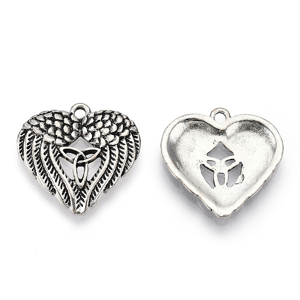 PandaHall Tibetan Style Alloy Pendants, Cadmium Free & Lead Free, Heart with Wing & Trinity Knot, Antique Silver, 22x22.5x2mm, Hole: 2mm...
PandaHall Tibetan Style Alloy Pendants, Cadmium Free & Lead Free, Heart with Wing & Trinity Knot, Antique Silver, 22x22.5x2mm, Hole: 2mm...