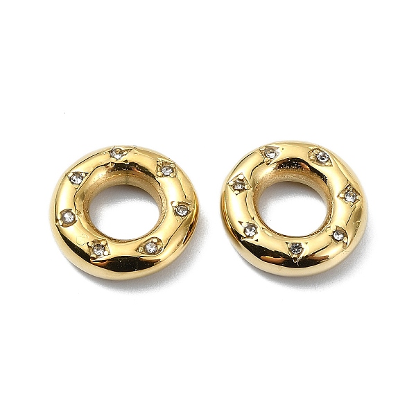 PandaHall 304 Stainless Steel Pendants, with Rhinestone, Donut Charms, Real 14K Gold Plated, 14.5x15x4mm, Hole: 6.5mm Stainless..., Clear
PandaHall 304 Stainless Steel Pendants, with Rhinestone, Donut Charms, Real 14K Gold Plated, 14.5x15x4mm, Hole: 6.5mm Stainless..., Clear