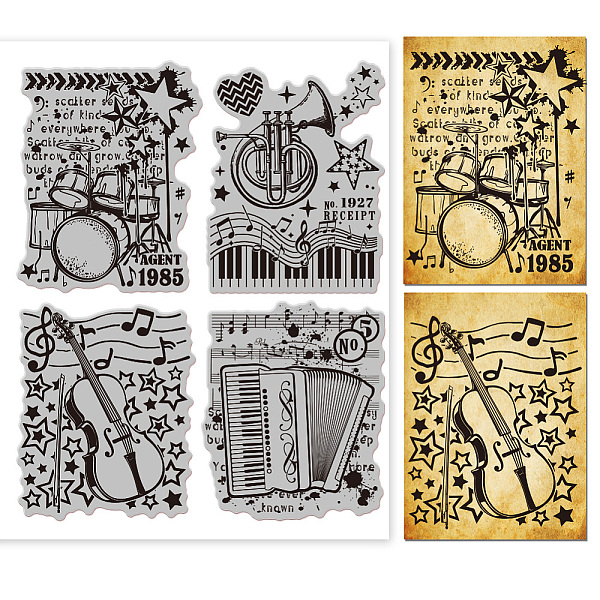 PandaHall GLOBLELAND Music Background Cling Rubber Stamp Drum and Violin Musical Instrument 7x9inch Clear Stamps Embossing Stamp Seal for...
PandaHall GLOBLELAND Music Background Cling Rubber Stamp Drum and Violin Musical Instrument 7x9inch Clear Stamps Embossing Stamp Seal for...