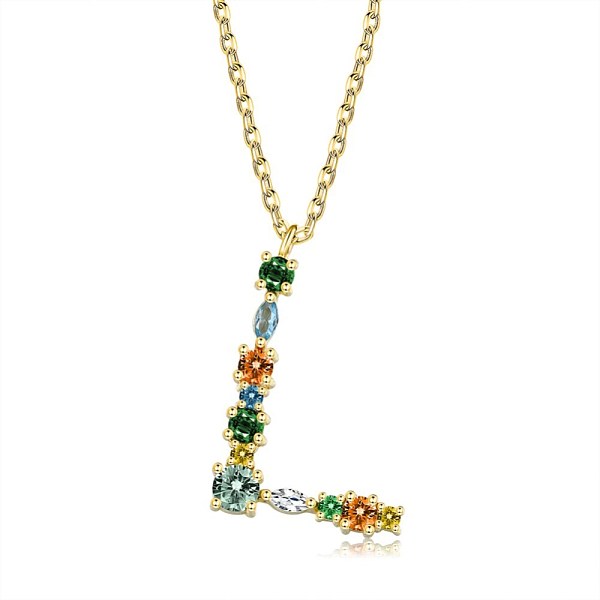 PandaHall Brass Micro Pave Cubic Zirconia Pendant Necklaces, Initial Necklaces, with Cable Chains, Letter L, Colorful, Golden, 15-3/4 inch...
PandaHall Brass Micro Pave Cubic Zirconia Pendant Necklaces, Initial Necklaces, with Cable Chains, Letter L, Colorful, Golden, 15-3/4 inch...