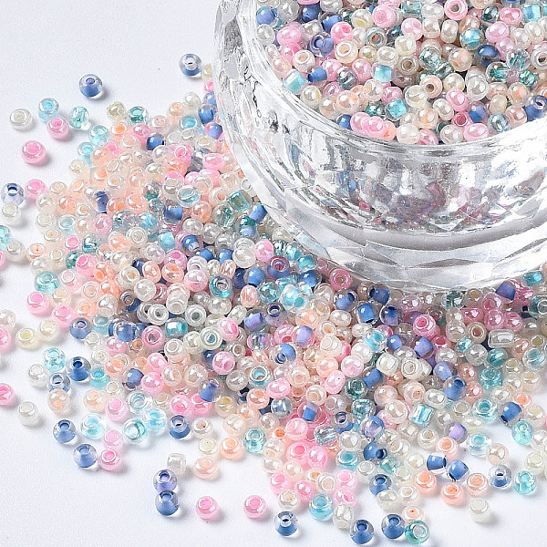 PandaHall Glass Round Seed Beads, Round Hole, Mixed Style, Colorful, 2~2.5x1.5~2mm, Hole: 0.8mm, about 450g/pound Glass
PandaHall Glass Round Seed Beads, Round Hole, Mixed Style, Colorful, 2~2.5x1.5~2mm, Hole: 0.8mm, about 450g/pound Glass