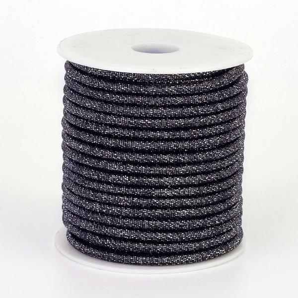 PandaHall Polyester Metallic Cord, with Iron Chains Inside, Black, 4x3.5~4mm, about 18yards/roll Nylon Black
PandaHall Polyester Metallic Cord, with Iron Chains Inside, Black, 4x3.5~4mm, about 18yards/roll Nylon Black