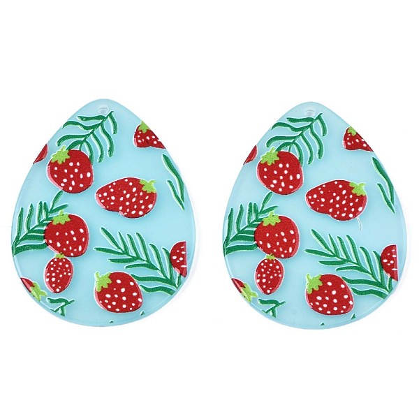 PandaHall Translucent Cellulose Acetate(Resin) Pendants, 3D Printed, Teardrop with Strawberry, Sky Blue, 45.5x34.5x2.5mm, Hole: 1.8mm...
PandaHall Translucent Cellulose Acetate(Resin) Pendants, 3D Printed, Teardrop with Strawberry, Sky Blue, 45.5x34.5x2.5mm, Hole: 1.8mm...