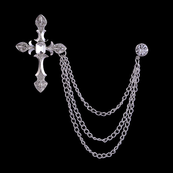 PandaHall Religion Cross Hanging Chain Brooch with Rhinestone, Alloy Pin for Men's Suit Shirt Collar, Platinum, 33~48mm Alloy+Rhinestone...
PandaHall Religion Cross Hanging Chain Brooch with Rhinestone, Alloy Pin for Men's Suit Shirt Collar, Platinum, 33~48mm Alloy+Rhinestone...