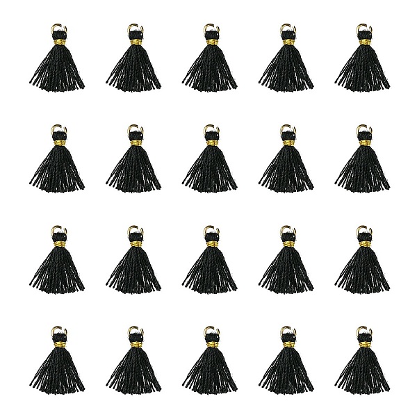 PandaHall Polycotton(Polyester Cotton) Tassel Pendant Decorations, Mini Tassel, with Iron Findings and Metallic Cord, Black, 10~15x2~3mm...
PandaHall Polycotton(Polyester Cotton) Tassel Pendant Decorations, Mini Tassel, with Iron Findings and Metallic Cord, Black, 10~15x2~3mm...