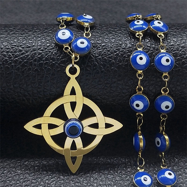 PandaHall Stainless Steel Witches Knot Wiccan Symbol Pendant Necklaces, with Enamel Evil Eye Link Chains, Golden, 15.75 inch(40cm) Stainless...
PandaHall Stainless Steel Witches Knot Wiccan Symbol Pendant Necklaces, with Enamel Evil Eye Link Chains, Golden, 15.75 inch(40cm) Stainless...