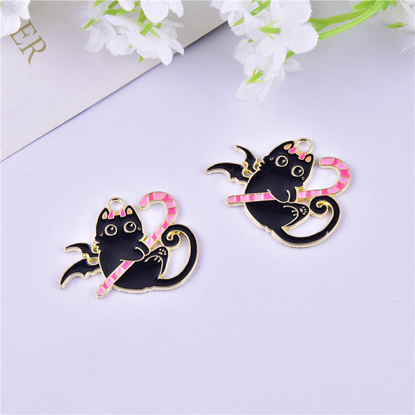 PandaHall Halloween Theme Alloy Enamel Pendants, Light Gold Tone Cat Charms, Pearl Pink, 31x24mm Alloy+Enamel Candy Cane
PandaHall Halloween Theme Alloy Enamel Pendants, Light Gold Tone Cat Charms, Pearl Pink, 31x24mm Alloy+Enamel Candy Cane