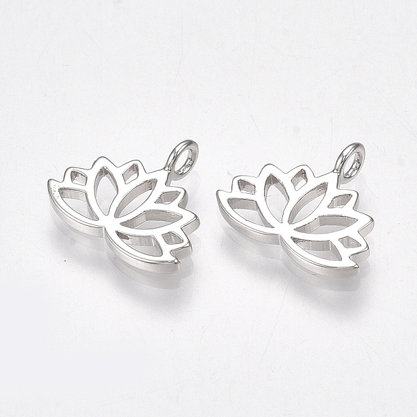 PandaHall Brass Charms, Lotus Flower, Nickel Free, Real Platinum Plated, 10.5x12.5x1mm, Hole: 1.8mm Brass Flower
PandaHall Brass Charms, Lotus Flower, Nickel Free, Real Platinum Plated, 10.5x12.5x1mm, Hole: 1.8mm Brass Flower