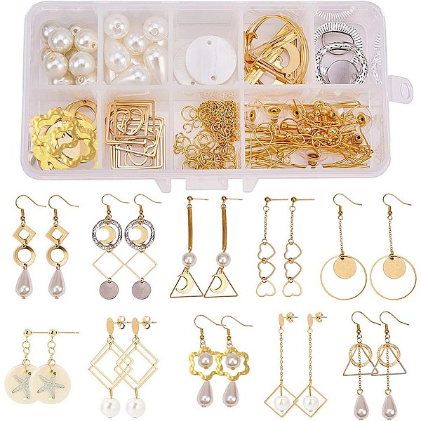 PandaHall SUNNYCLUE DIY Earring Making, with 304 Stainless Steel Stud Earring Components/Charms/Links/Linking Rings, Brass Linking Rings and..., White
PandaHall SUNNYCLUE DIY Earring Making, with 304 Stainless Steel Stud Earring Components/Charms/Links/Linking Rings, Brass Linking Rings and..., White