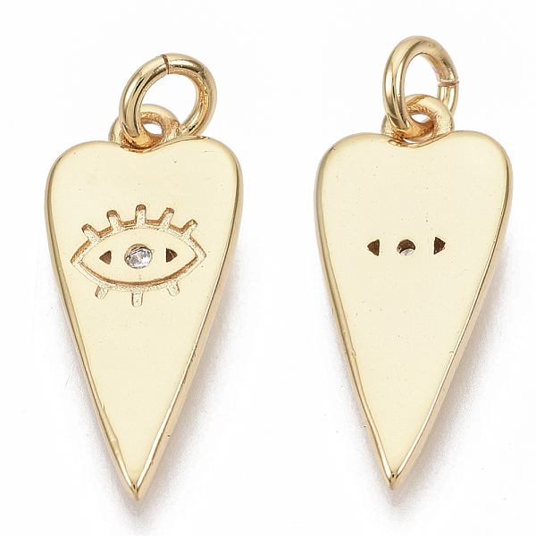 PandaHall Brass Micro Pave Cubic Zirconia Pendants, Heart with Eye, Real 18K Gold Plated, Clear, 17x8x1.5mm, Jump Ring: 5x1mm, 3mm inner...
PandaHall Brass Micro Pave Cubic Zirconia Pendants, Heart with Eye, Real 18K Gold Plated, Clear, 17x8x1.5mm, Jump Ring: 5x1mm, 3mm inner...
