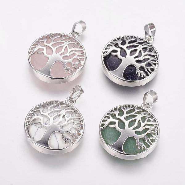 PandaHall Natural & Synthetic Mixed Stone Pendants, with Brass Findings, Dyed, Platinum, Flat Round with Tree, 31x27x6.5~7mm, Hole: 5x8mm...
PandaHall Natural & Synthetic Mixed Stone Pendants, with Brass Findings, Dyed, Platinum, Flat Round with Tree, 31x27x6.5~7mm, Hole: 5x8mm...