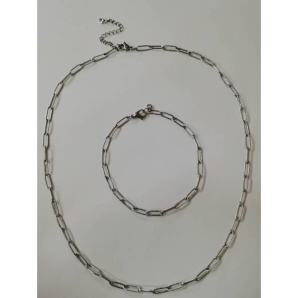 PandaHall Stainless Steel Paperclip Chains Necklaces & Bracelets Sets, with Brass Cubic Zirconia Charms, Stainless Steel Color, 17.13 inch...
PandaHall Stainless Steel Paperclip Chains Necklaces & Bracelets Sets, with Brass Cubic Zirconia Charms, Stainless Steel Color, 17.13 inch...