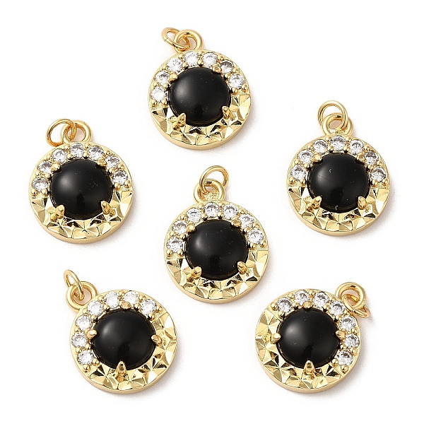 PandaHall Natural Black Agate Pendants, Flat Round Charms, with Rack Plating Brass Micro Pave Clear Cubic Zirconia Findings and Jump Ring...
PandaHall Natural Black Agate Pendants, Flat Round Charms, with Rack Plating Brass Micro Pave Clear Cubic Zirconia Findings and Jump Ring...