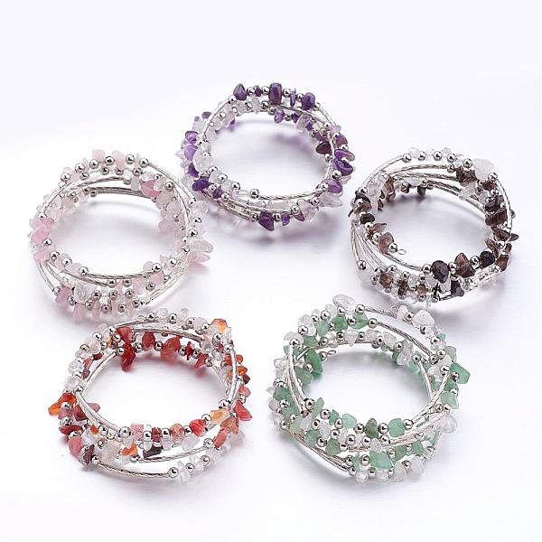 PandaHall Five Loops Wrap Gemstone Beads Bracelets, with Crystal Chips Beads and Iron Spacer Beads, Mixed Color, 2 inch(52mm) Mixed Stone..., Multicolor
PandaHall Five Loops Wrap Gemstone Beads Bracelets, with Crystal Chips Beads and Iron Spacer Beads, Mixed Color, 2 inch(52mm) Mixed Stone..., Multicolor
