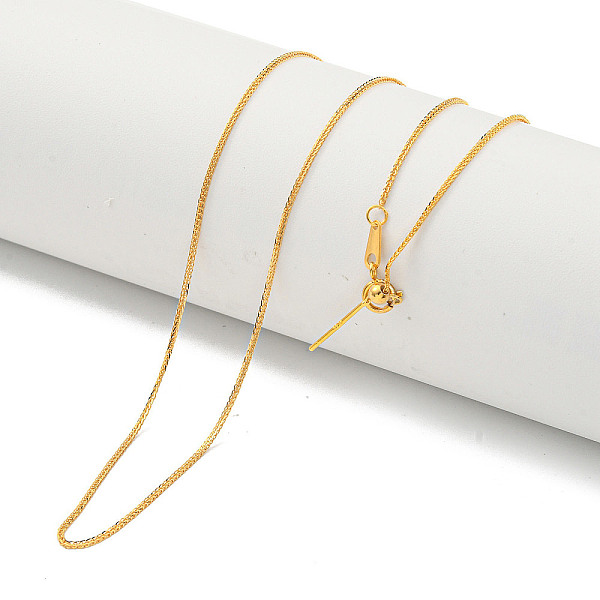 PandaHall 925 Sterling Silver Wheat Chain Necklaces, with 925 Stamp, Real 18K Gold Plated, 17.32 inch(44cm) Sterling Silver
PandaHall 925 Sterling Silver Wheat Chain Necklaces, with 925 Stamp, Real 18K Gold Plated, 17.32 inch(44cm) Sterling Silver