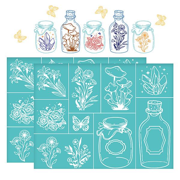 PandaHall OLYCRAFT 2Pcs 11x8.6 Inch Layered Jars Self-Adhesive Silk Screen Printing Stencil Bottles Flowers Silk Screen Stencil Fantasy...
PandaHall OLYCRAFT 2Pcs 11x8.6 Inch Layered Jars Self-Adhesive Silk Screen Printing Stencil Bottles Flowers Silk Screen Stencil Fantasy...