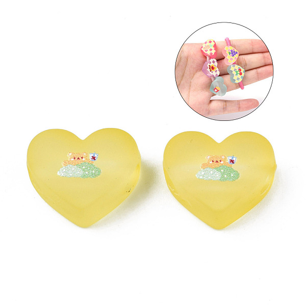 PandaHall Transparent Printed Acrylic Beads, for Hair Rope DIY, Large Hole Beads, Rubberized Style, Heart with Bear Pattern, Gold, 14x18x8mm...
PandaHall Transparent Printed Acrylic Beads, for Hair Rope DIY, Large Hole Beads, Rubberized Style, Heart with Bear Pattern, Gold, 14x18x8mm...