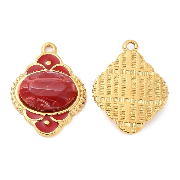 PandaHall Enamel Pendants, with 304 Stainless Steel Finding and Acrylic Cabochon, Real 18K Gold Plated, Rhombus Charm, FireBrick..., Red
PandaHall Enamel Pendants, with 304 Stainless Steel Finding and Acrylic Cabochon, Real 18K Gold Plated, Rhombus Charm, FireBrick..., Red