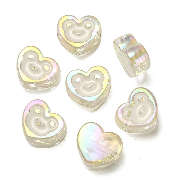 PandaHall UV Plating Rainbow Iridescent Acrylic Enamel Beads, Heart with Bear Pattern, White, 17.5x20x9mm, Hole: 3.5mm Acrylic Heart White
PandaHall UV Plating Rainbow Iridescent Acrylic Enamel Beads, Heart with Bear Pattern, White, 17.5x20x9mm, Hole: 3.5mm Acrylic Heart White