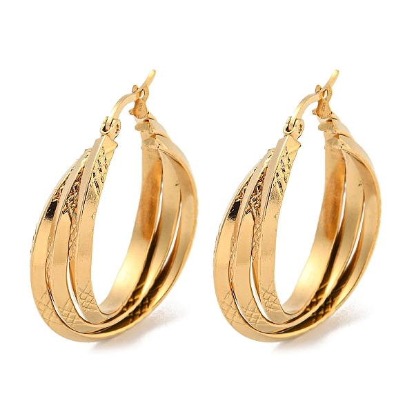 PandaHall 202 Stainless Steel Multi Layered Hoop Earrings, with 304 Stainless Steel Pins for Women, Golden, 28x9mm 202 Stainless Steel
PandaHall 202 Stainless Steel Multi Layered Hoop Earrings, with 304 Stainless Steel Pins for Women, Golden, 28x9mm 202 Stainless Steel