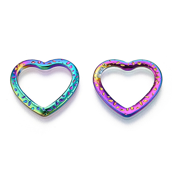 PandaHall Ion Plating(IP) 304 Stainless Steel Linking Ring, Hammered, Heart, Rainbow Color, 16.5x18x1.5mm, Inner Diameter: 10.5x14mm 304...
PandaHall Ion Plating(IP) 304 Stainless Steel Linking Ring, Hammered, Heart, Rainbow Color, 16.5x18x1.5mm, Inner Diameter: 10.5x14mm 304...