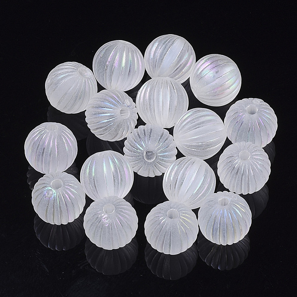 PandaHall Transparent Corrugated Melon Acrylic Beads, AB Color Plated, Round, Clear AB, 9.5mm, Hole: 1.8mm. Acrylic Round White
PandaHall Transparent Corrugated Melon Acrylic Beads, AB Color Plated, Round, Clear AB, 9.5mm, Hole: 1.8mm. Acrylic Round White