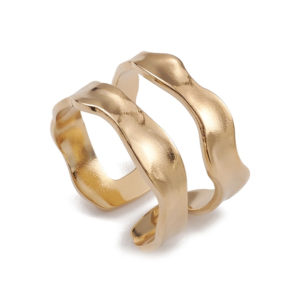 PandaHall Ion Plating(IP) 304 Stainless Steel Twist Wave Open Cuff Rings for Women, Real 14K Gold Plated, Inner Diameter: 17.4mm 304...
PandaHall Ion Plating(IP) 304 Stainless Steel Twist Wave Open Cuff Rings for Women, Real 14K Gold Plated, Inner Diameter: 17.4mm 304...