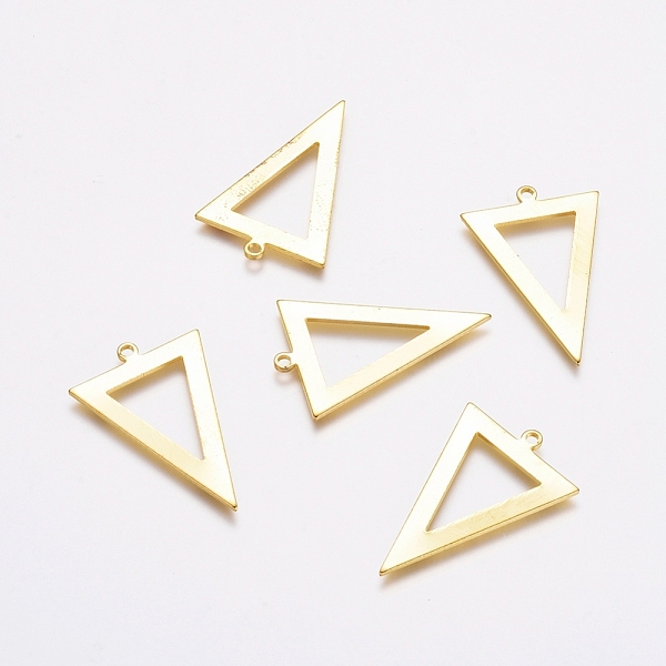 PandaHall Rack Plating Brass Pendants, Inverted Triangle, Golden, 28x18x1mm, Hole: 1.4mm Brass Triangle
PandaHall Rack Plating Brass Pendants, Inverted Triangle, Golden, 28x18x1mm, Hole: 1.4mm Brass Triangle