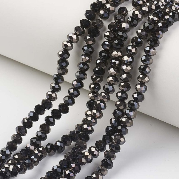 PandaHall Electroplate Opaque Glass Beads Strands, Half Black Plated, Faceted, Rondelle, Black, 3x2mm, Hole: 0.8mm, about 165~169pcs/strand...
PandaHall Electroplate Opaque Glass Beads Strands, Half Black Plated, Faceted, Rondelle, Black, 3x2mm, Hole: 0.8mm, about 165~169pcs/strand...