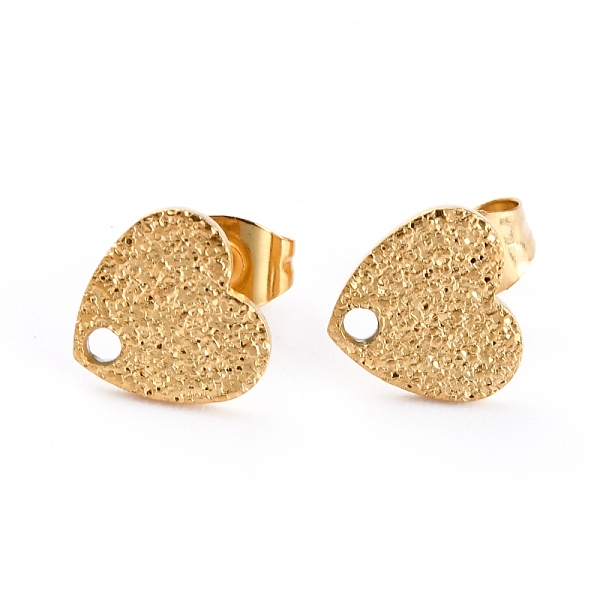 PandaHall Ion Plating(IP) 304 Stainless Steel Stud Earring Findings, with Ear Nuts/Earring Backs and Hole, Heart Shape with Textured, Golden...
PandaHall Ion Plating(IP) 304 Stainless Steel Stud Earring Findings, with Ear Nuts/Earring Backs and Hole, Heart Shape with Textured, Golden...