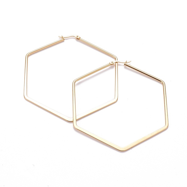 PandaHall 201 Stainless Steel Angular Hoop Earrings, with 304 Stainless Steel Pin, Hypoallergenic Earrings, Hexagon, Golden, 80x71x2mm, Pin...
PandaHall 201 Stainless Steel Angular Hoop Earrings, with 304 Stainless Steel Pin, Hypoallergenic Earrings, Hexagon, Golden, 80x71x2mm, Pin...