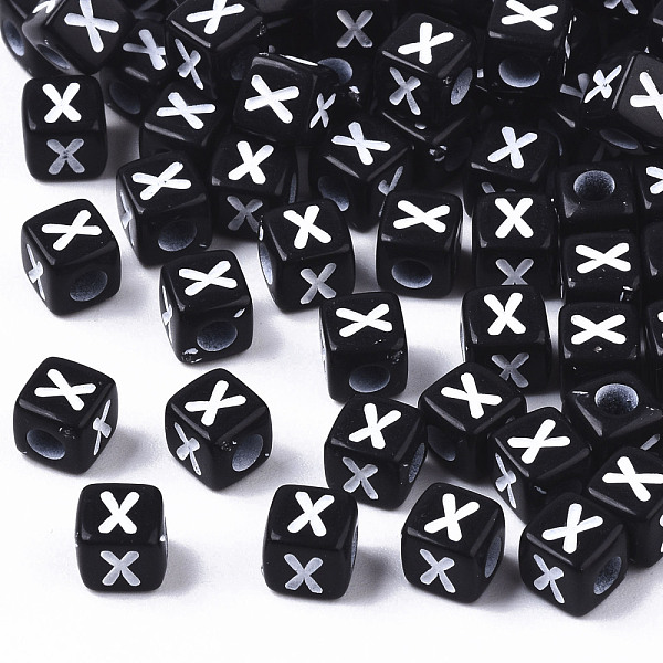PandaHall Opaque Acrylic Beads, Horizontal Hole, Alphabet Style, Cube, Black & White, Letter.X, 5x5x5mm, Hole: 2mm, about 3650pcs/365g...
PandaHall Opaque Acrylic Beads, Horizontal Hole, Alphabet Style, Cube, Black & White, Letter.X, 5x5x5mm, Hole: 2mm, about 3650pcs/365g...