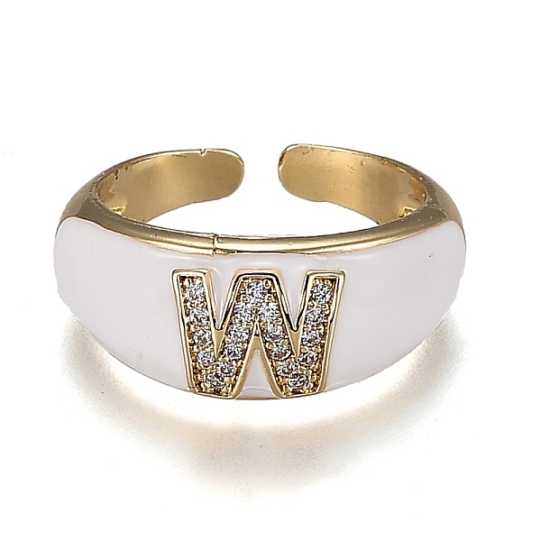 PandaHall Brass Micro Pave Clear Cubic Zirconia Cuff Rings, Open Rings, with Enamel, Cadmium Free & Lead Free, Golden, Letter.W, US Size 7...
PandaHall Brass Micro Pave Clear Cubic Zirconia Cuff Rings, Open Rings, with Enamel, Cadmium Free & Lead Free, Golden, Letter.W, US Size 7...