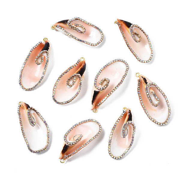 PandaHall Natural Sea Shell Pendants, with Crystal Rhinestone Cup Chain and Iron Loops, Golden, Seashell Color, 43~50x19~22x12~13mm, Hole...
PandaHall Natural Sea Shell Pendants, with Crystal Rhinestone Cup Chain and Iron Loops, Golden, Seashell Color, 43~50x19~22x12~13mm, Hole...