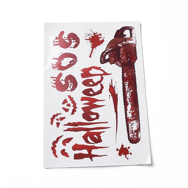 PandaHall Halloween Theme PVC Static Stickers, Waterproof Horrible Static Cling Decals for Window Decoration, Tools Pattern, 296x199x0.2mm..., Red
PandaHall Halloween Theme PVC Static Stickers, Waterproof Horrible Static Cling Decals for Window Decoration, Tools Pattern, 296x199x0.2mm..., Red