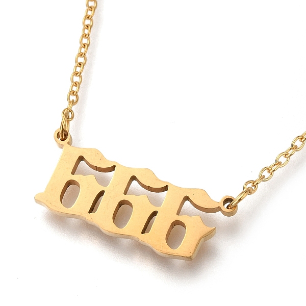 PandaHall Titanium Steel Pendant Necklaces, with Cable Chains, Angel Number, Golden, Num.6, 17.51 inch(44.5cm), Number 6: 2.46x0.98x0.15cm...
PandaHall Titanium Steel Pendant Necklaces, with Cable Chains, Angel Number, Golden, Num.6, 17.51 inch(44.5cm), Number 6: 2.46x0.98x0.15cm...