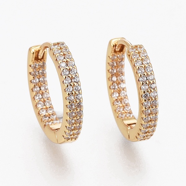PandaHall Brass Micro Pave Clear Cubic Zirconia Huggie Hoop Earrings, Long-Lasting Plated, Ring, Real 18K Gold Plated, 16x3mm, Pin: 1mm...
PandaHall Brass Micro Pave Clear Cubic Zirconia Huggie Hoop Earrings, Long-Lasting Plated, Ring, Real 18K Gold Plated, 16x3mm, Pin: 1mm...