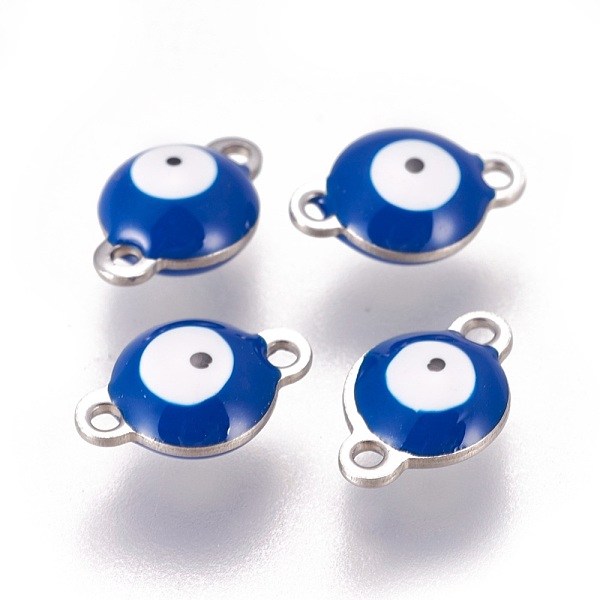 PandaHall 304 Stainless Steel Enamel Links connectors, Flat Round with Evil Eye, Stainless Steel Color, Marine Blue, 12x8x4mm, Hole: 1.4mm...
PandaHall 304 Stainless Steel Enamel Links connectors, Flat Round with Evil Eye, Stainless Steel Color, Marine Blue, 12x8x4mm, Hole: 1.4mm...