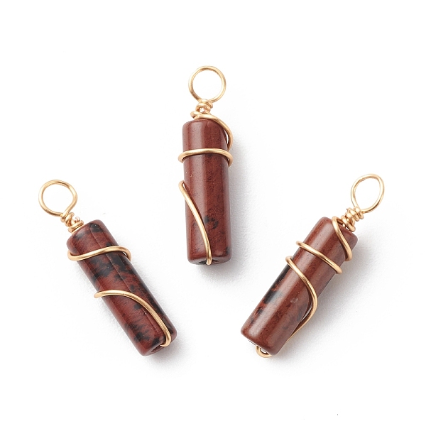PandaHall Natural Mahogany Obsidian Pendants, with Golden Tone Copper Wire Wrapped, Column Charm, 18.5~20x5~5.5mm, Hole: 2.5mm Mahogany...
PandaHall Natural Mahogany Obsidian Pendants, with Golden Tone Copper Wire Wrapped, Column Charm, 18.5~20x5~5.5mm, Hole: 2.5mm Mahogany...