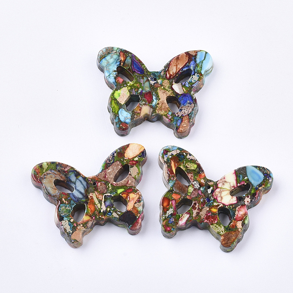 PandaHall Synthetic Gold Line Regalite/Imperial Jasper/Sea Sediment Jasper Pendants, Dyed, Butterfly, Colorful, 39~40x51~52x8mm, Hole: 1.2mm...
PandaHall Synthetic Gold Line Regalite/Imperial Jasper/Sea Sediment Jasper Pendants, Dyed, Butterfly, Colorful, 39~40x51~52x8mm, Hole: 1.2mm...