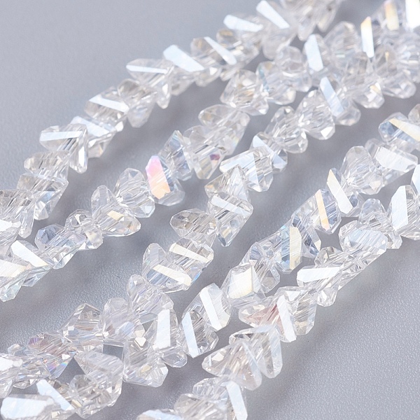 PandaHall Electroplate Glass Beads Strands, AB Color Plated, Faceted, Triangle, Clear AB, 3x4x3mm, Hole: 1mm, about 149pcs/strand, 13.3 inch..., White
PandaHall Electroplate Glass Beads Strands, AB Color Plated, Faceted, Triangle, Clear AB, 3x4x3mm, Hole: 1mm, about 149pcs/strand, 13.3 inch..., White