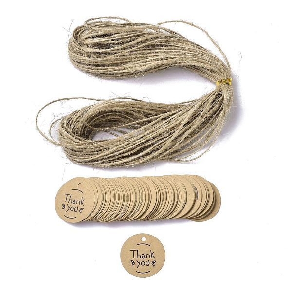 PandaHall Thank You Theme Kraft Paper Jewelry Display Paper Price Tags, with Hemp Rope Twine, Flat Round, Word, 3x0.02cm, Hole: 2.8mm Paper...
PandaHall Thank You Theme Kraft Paper Jewelry Display Paper Price Tags, with Hemp Rope Twine, Flat Round, Word, 3x0.02cm, Hole: 2.8mm Paper...