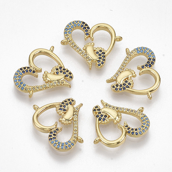 PandaHall Brass Micro Pave Cubic ZirconiaLinks connectors, Heart with Baby Feet, Colorful, Golden, 19x22x2.5mm, Hole: 1mm Brass+Cubic...
PandaHall Brass Micro Pave Cubic ZirconiaLinks connectors, Heart with Baby Feet, Colorful, Golden, 19x22x2.5mm, Hole: 1mm Brass+Cubic...