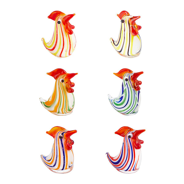 PandaHall AHANDMAKER 6PCS Glass Rooster Figurine Hand Blown Stripe Glass Chicken Statue Glasses Rooster Ornament Art Glass Rooster Sculpture..., Multicolor
PandaHall AHANDMAKER 6PCS Glass Rooster Figurine Hand Blown Stripe Glass Chicken Statue Glasses Rooster Ornament Art Glass Rooster Sculpture..., Multicolor