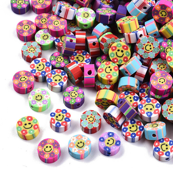 PandaHall Handmade Polymer Clay Beads, Flat Round with Smiling Face & Flower, Mixed Color, 8.5~10x4.5mm, Hole: 1.5mm Polymer Clay Flat Round..., Multicolor
PandaHall Handmade Polymer Clay Beads, Flat Round with Smiling Face & Flower, Mixed Color, 8.5~10x4.5mm, Hole: 1.5mm Polymer Clay Flat Round..., Multicolor