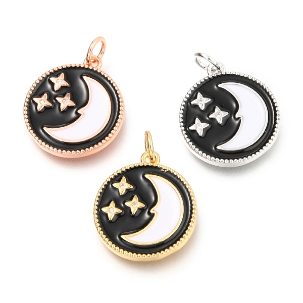 PandaHall Brass Micro Pave Clear Cubic Zirconia Pendants, Long-Lasting Plated, with Jump Rings & White and Black Enamel, Flat Round with...
PandaHall Brass Micro Pave Clear Cubic Zirconia Pendants, Long-Lasting Plated, with Jump Rings & White and Black Enamel, Flat Round with...